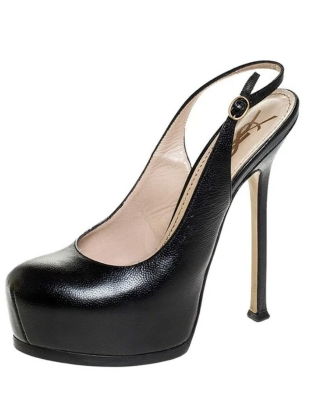 Yves Saint Laurent Patent Leather Tribtoo 105 Platform Singback Pumps, Size 39